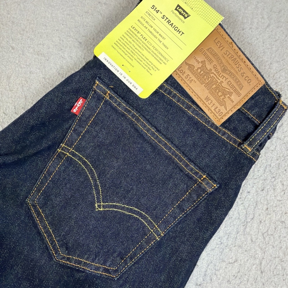 Levi's 514 Premium Straight Jeans 31x30 Blue Levi's Flex Stretch Denim NWT